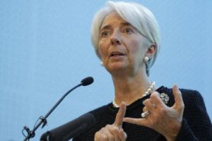 IWF-Präsidentin Christine Lagarde spricht auf einem Forum in St. Petersburg